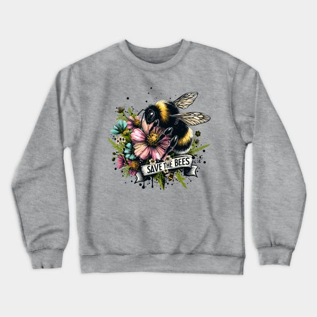 Save the Bees - Plant wild flowers Crewneck Sweatshirt by PrintSoulDesigns